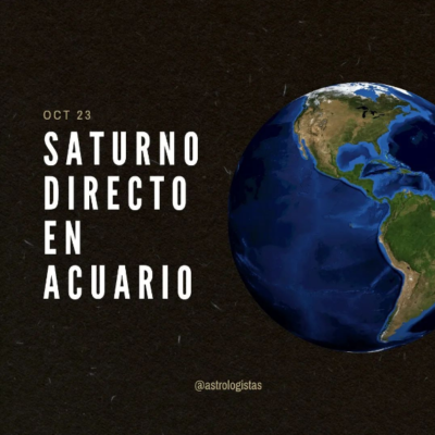 Este próximo 23 de octubre, Saturno retoma su movimiento directo en Acuario y me vuelve una y otra vez está reflexión.